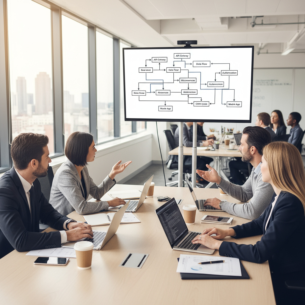 Reunión empresarial con integración API